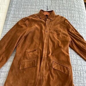 Faconnable men’s saddle color Suede Shirt Jacket